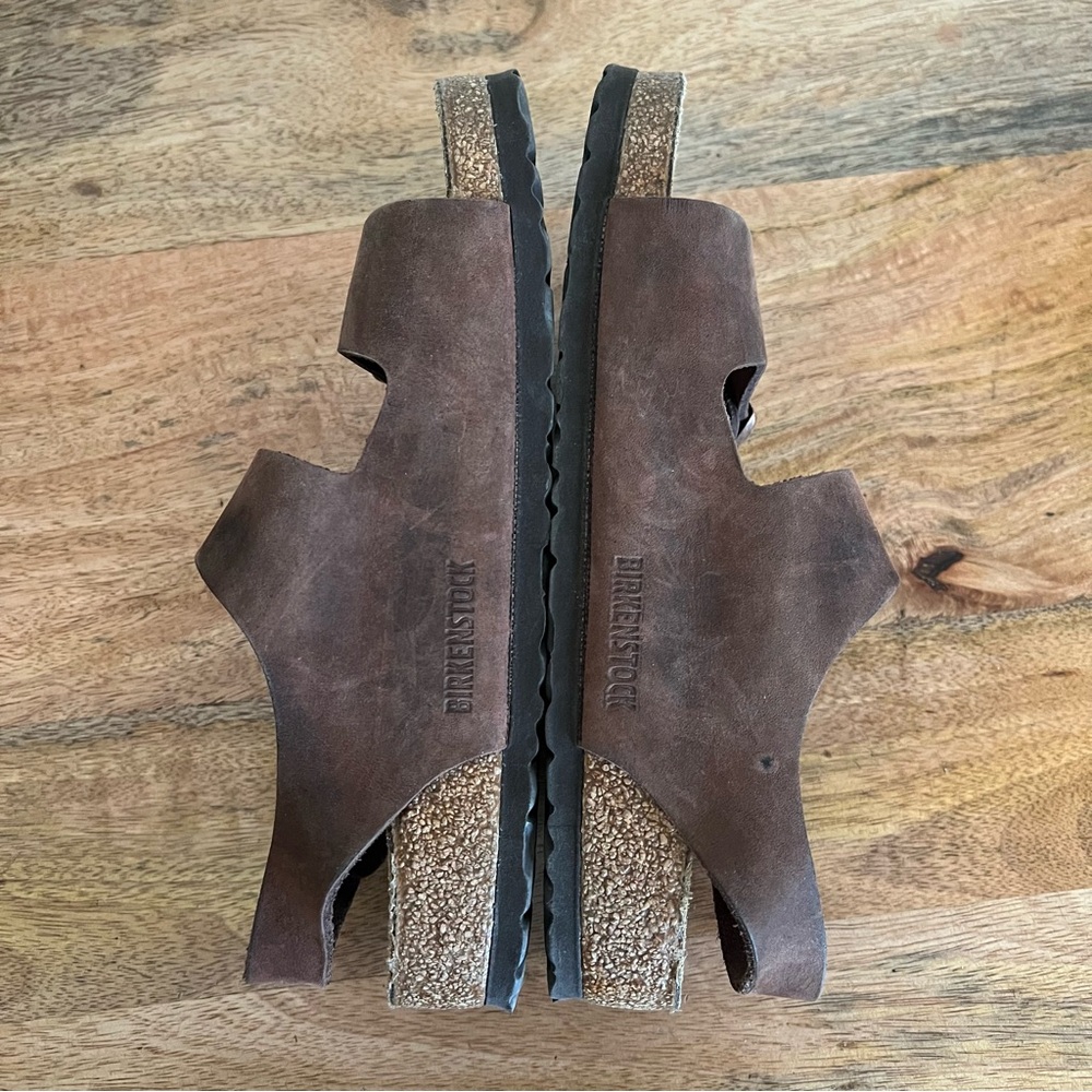 Birkenstock Milano Oiled Leather Habana Sandals Size 7-7.5 Wide - Picture 9 of 16